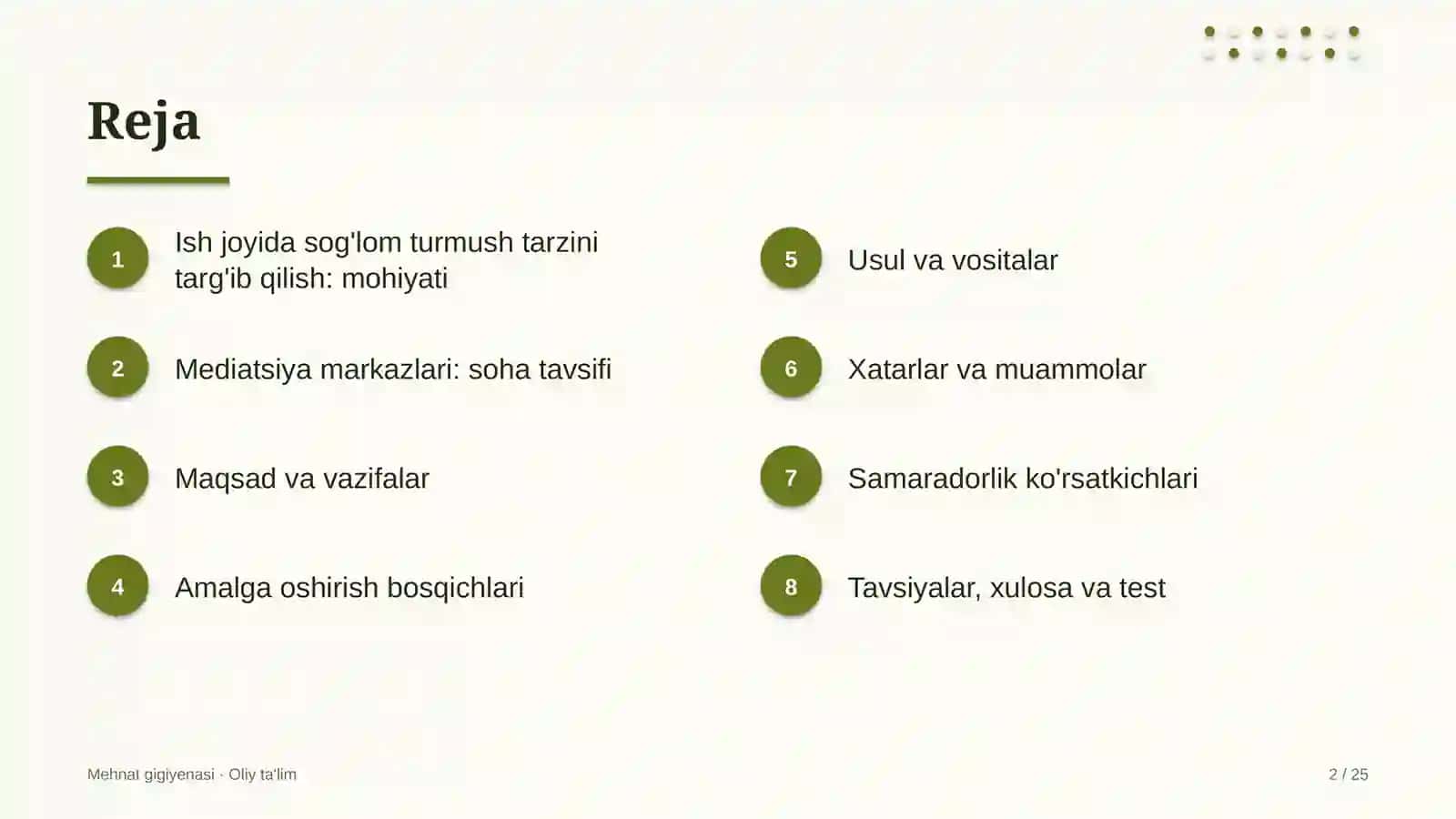 mediatsiya markazlarida ish joyida sog'lom turmush tarzini targ'ib qilish 8748 2