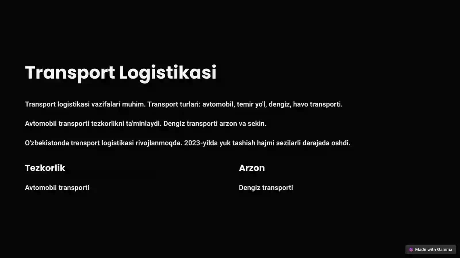 Transport Logistikasi 2