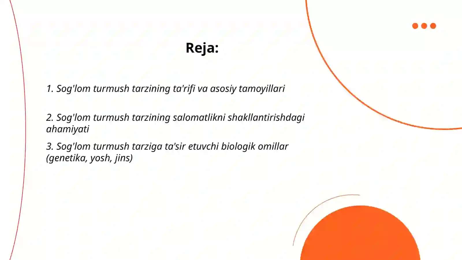 Sog'lom turmush tarzi va uning salomatlikni shakllantirishdagi ahamyati 2