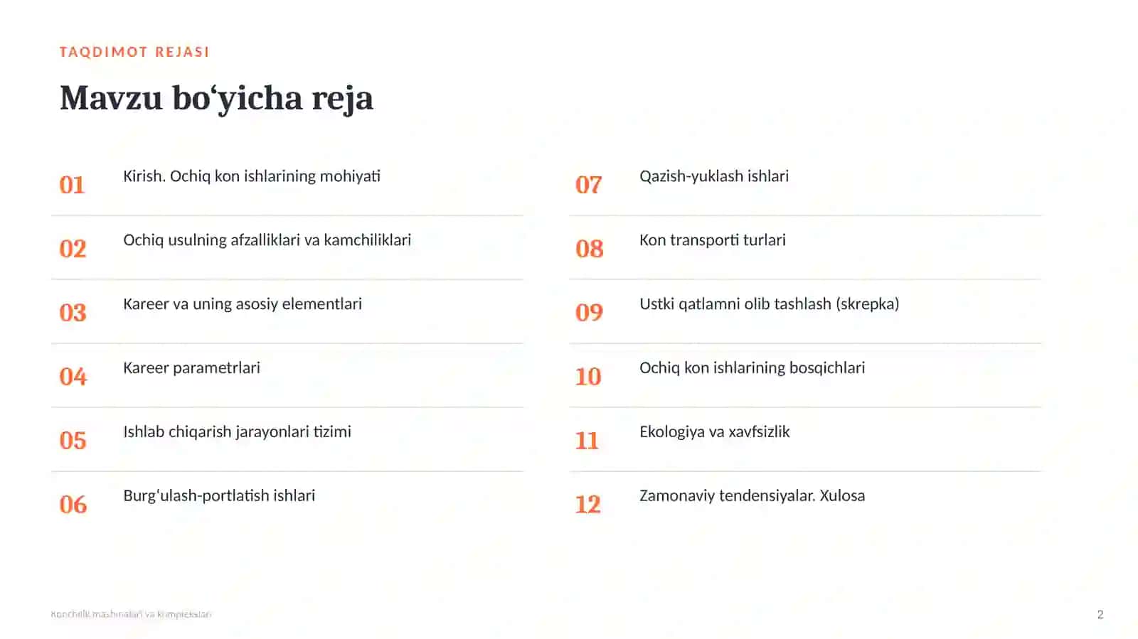 Konchilik mashinalari va komplekslari 2