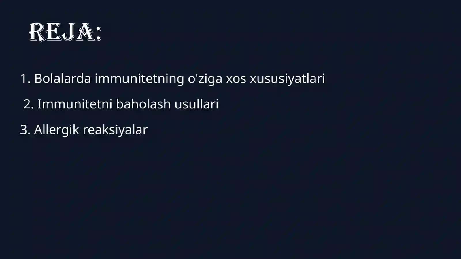 Immunitetning o'ziga xos xususiyatlari 2