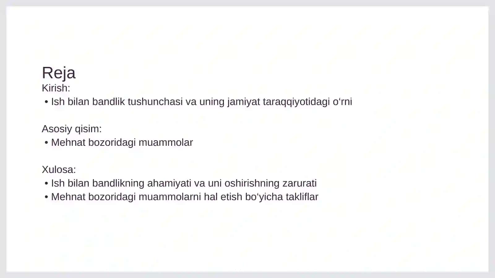 Ish bilan bandlik va mehnat bozoridagi muomolar 2