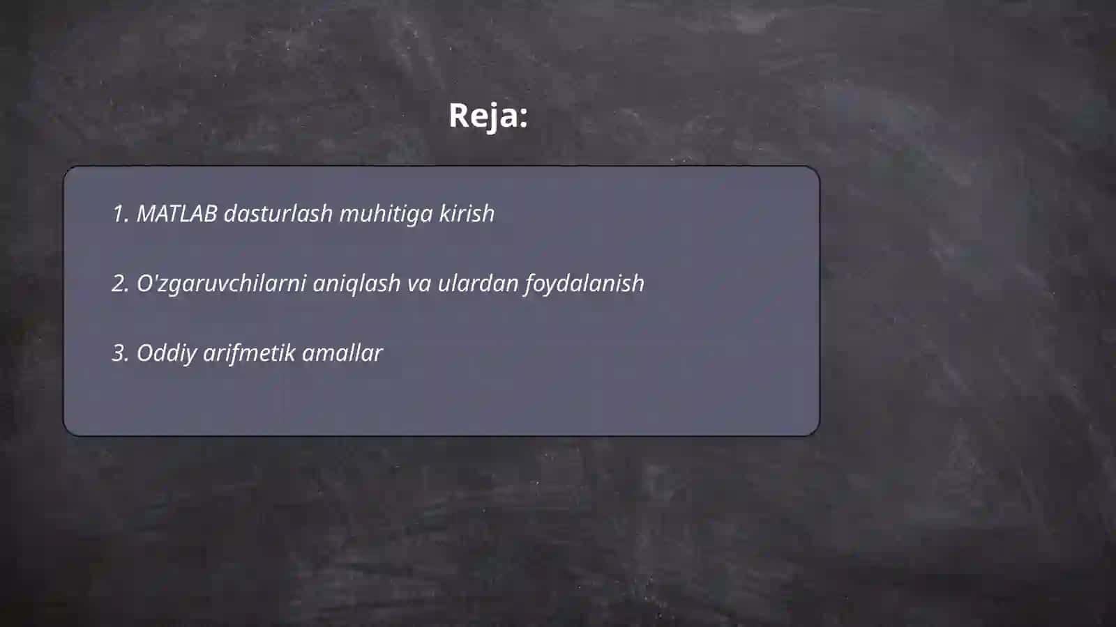 MATLAB dasturlash tiliga kirish 2