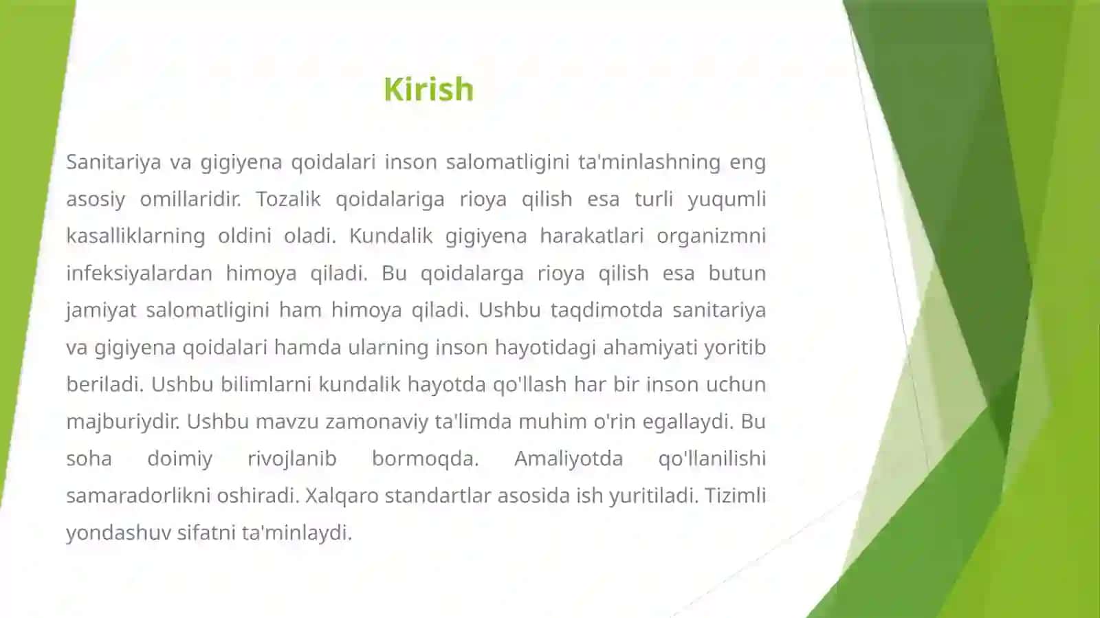 SANITARIYA VA GIGIYENA QOIDALARINING INSON HAYOTIDAGI AHAMIYATI 2
