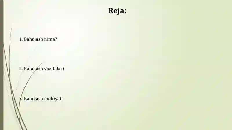 Baholash nima. 2