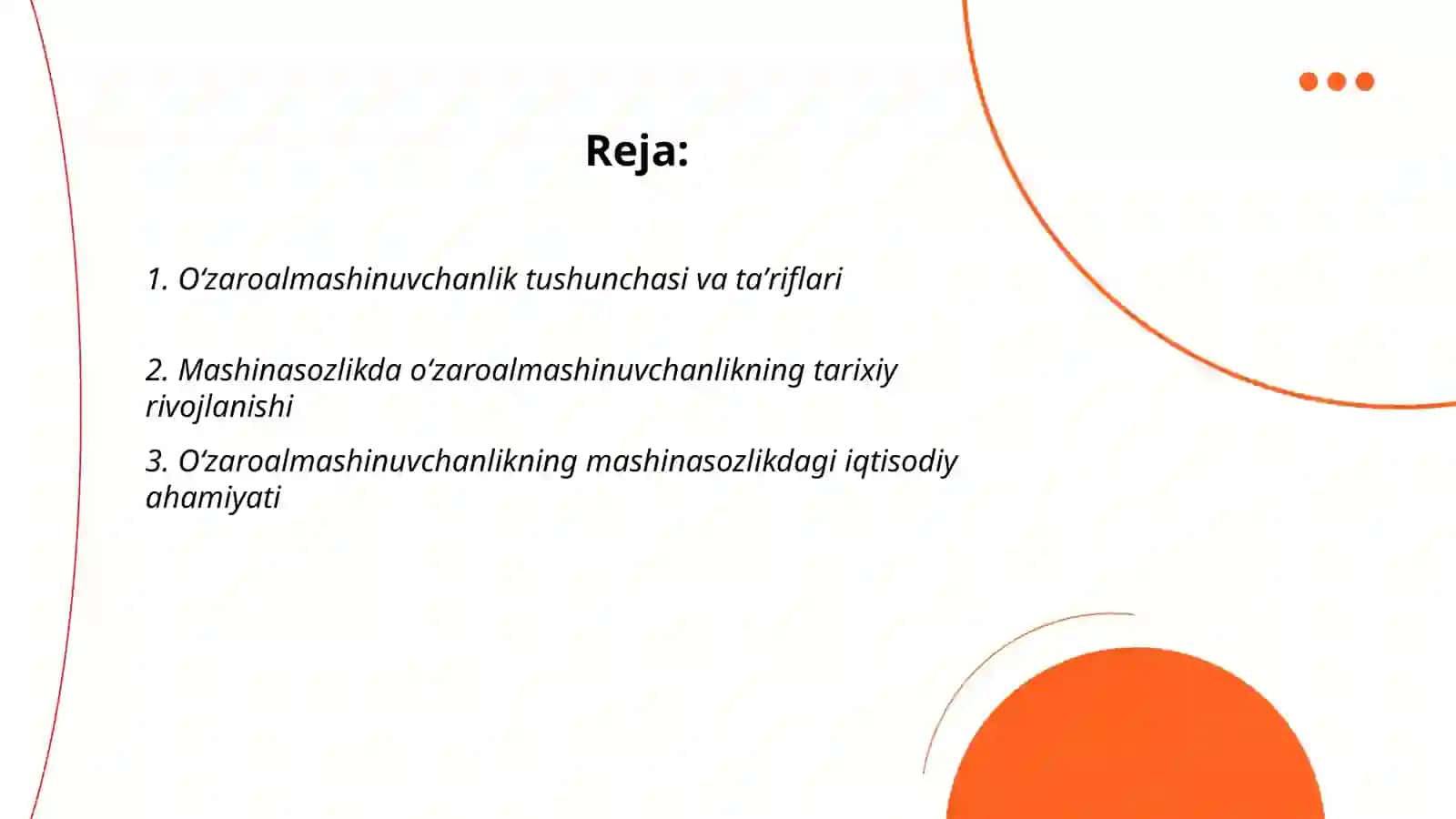 Oʻzaroalmashinuvchanlikning mohiyati mashinasozlikdagi oʻrni va uning turlari 2