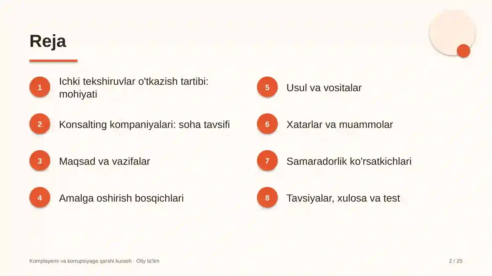 Konsalting kompaniyalarida ichki tekshiruvlar o'tkazish tartibi 2
