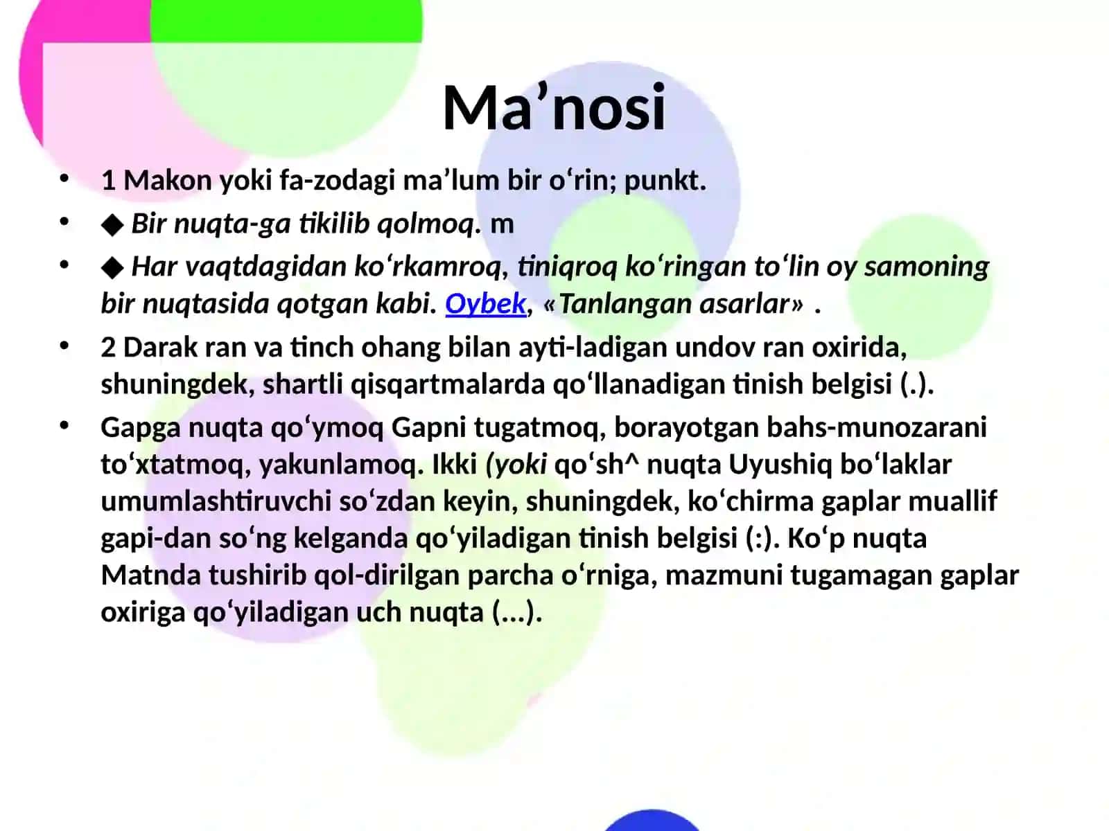 Nuqtatinish belgisi va uning ishlatish 2
