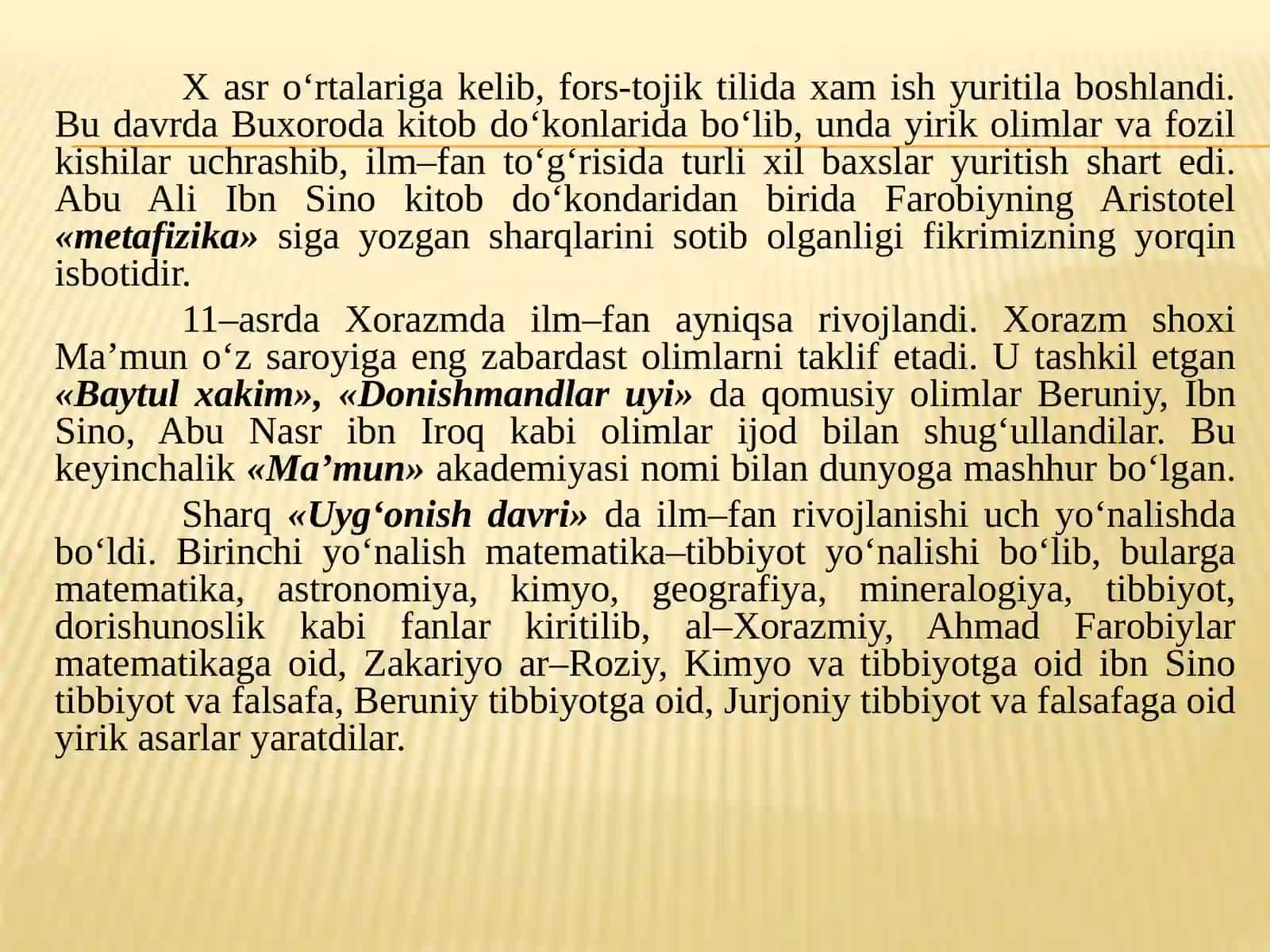SHARQ UYG‘ONISH DAVRIDA TA’LIM VA TARBIYAMASALALARI 2