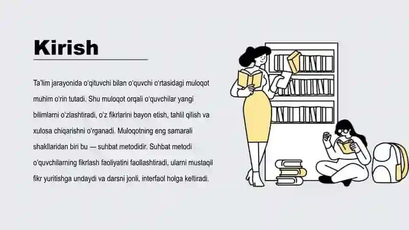 Suhbat metodi va uning turlari 2