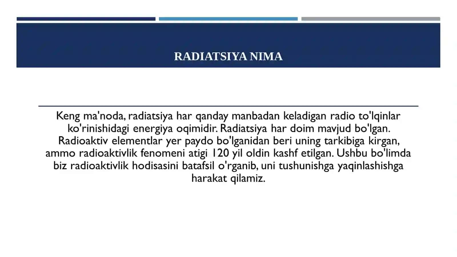 RADIOAKTIVASION ANALIZNING AMALIYOTDA QO'LLANILISHI 2