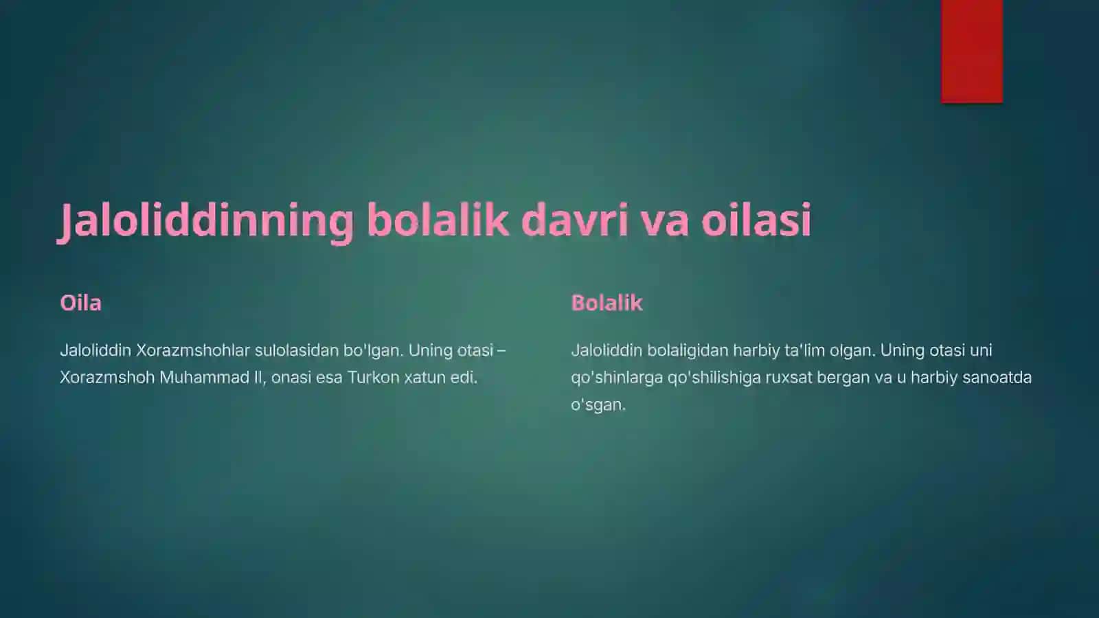 Jaloliddin Manguberdi - buyuk sarkarda va vatan himoyachisi 2
