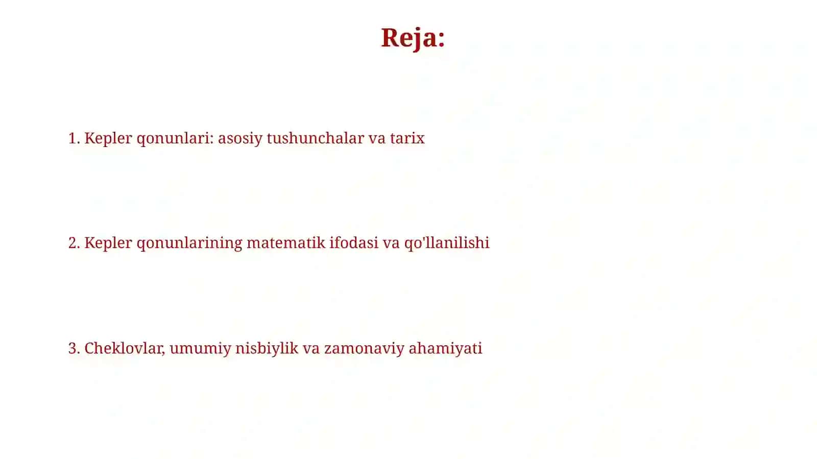 Kepler qonunlari 2