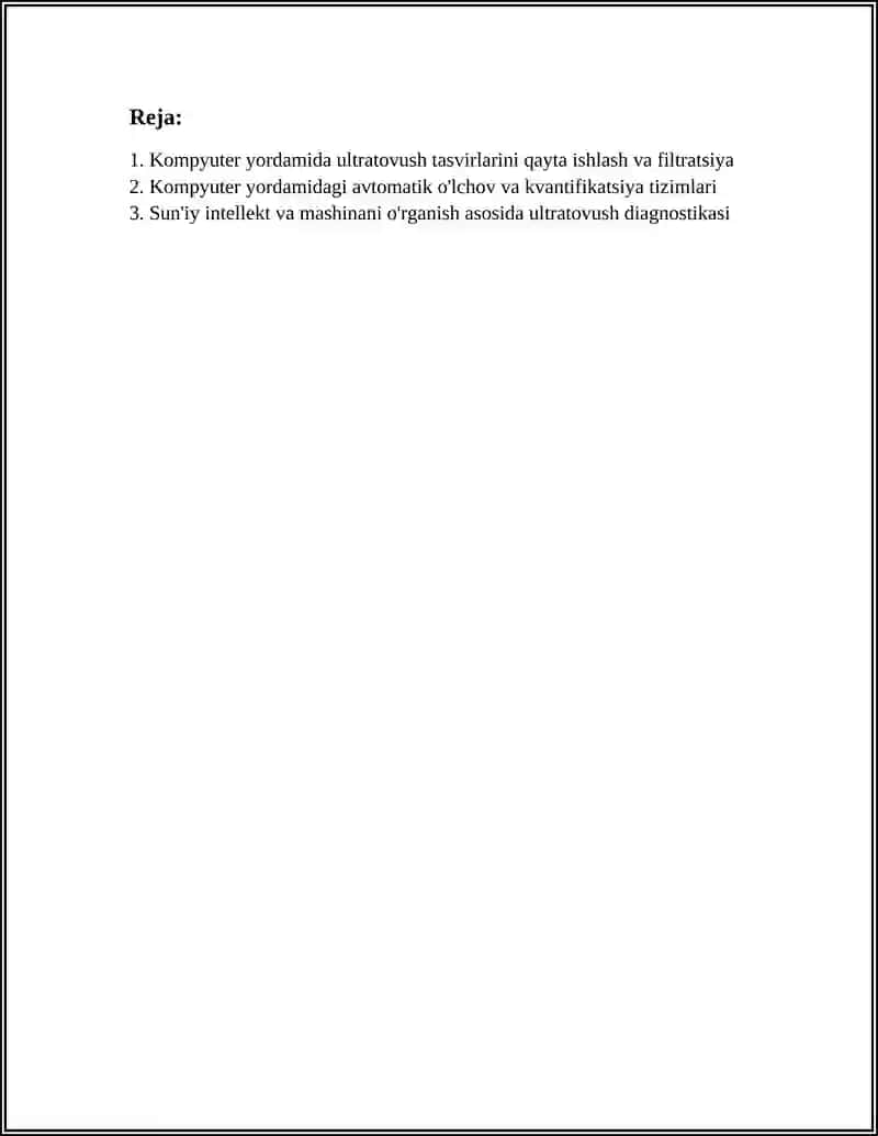 KOMPYUTERNING ULTRASONOGRAFIYA TASHXISI TIZIMIDA FOYDALANILISHI 2