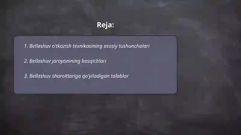 Bellashuv o'tkazish texnikasi asoslari 2
