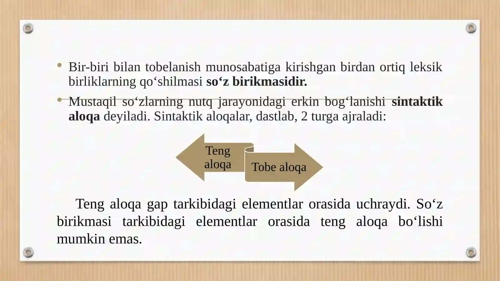 So'z birikmalarida sintaktik aloqa turlari 2