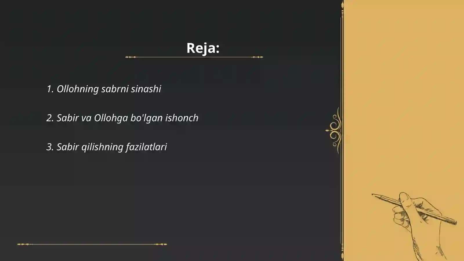 Sabrning O'rtacha qiymati 2