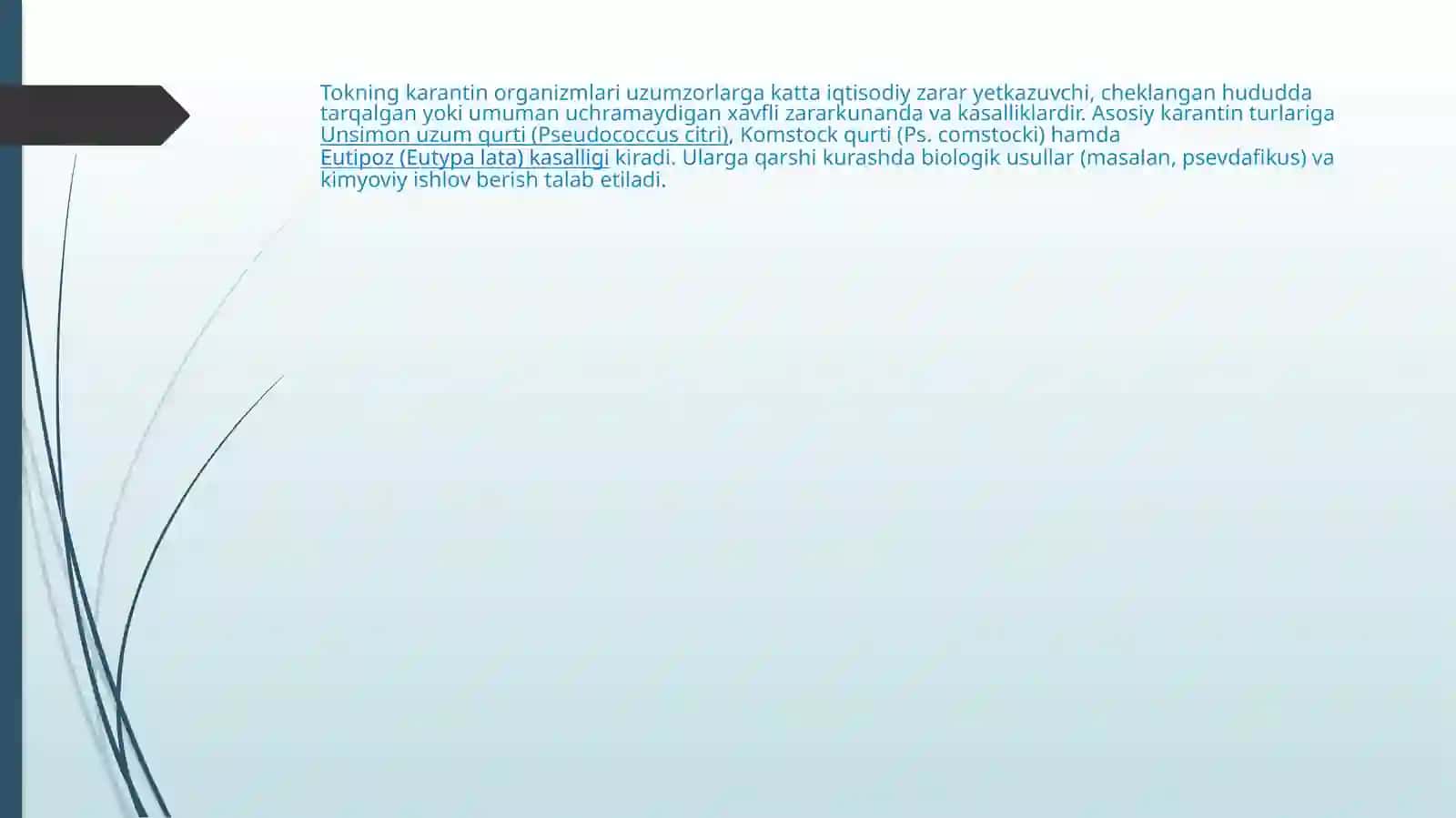Tokning karantin organizmlari 2