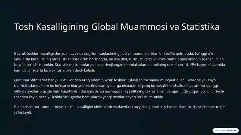 Organizmda Tosh Hosil Bo'lishining Kimyoviy Asoslari: Umumiy Tushuncha 2
