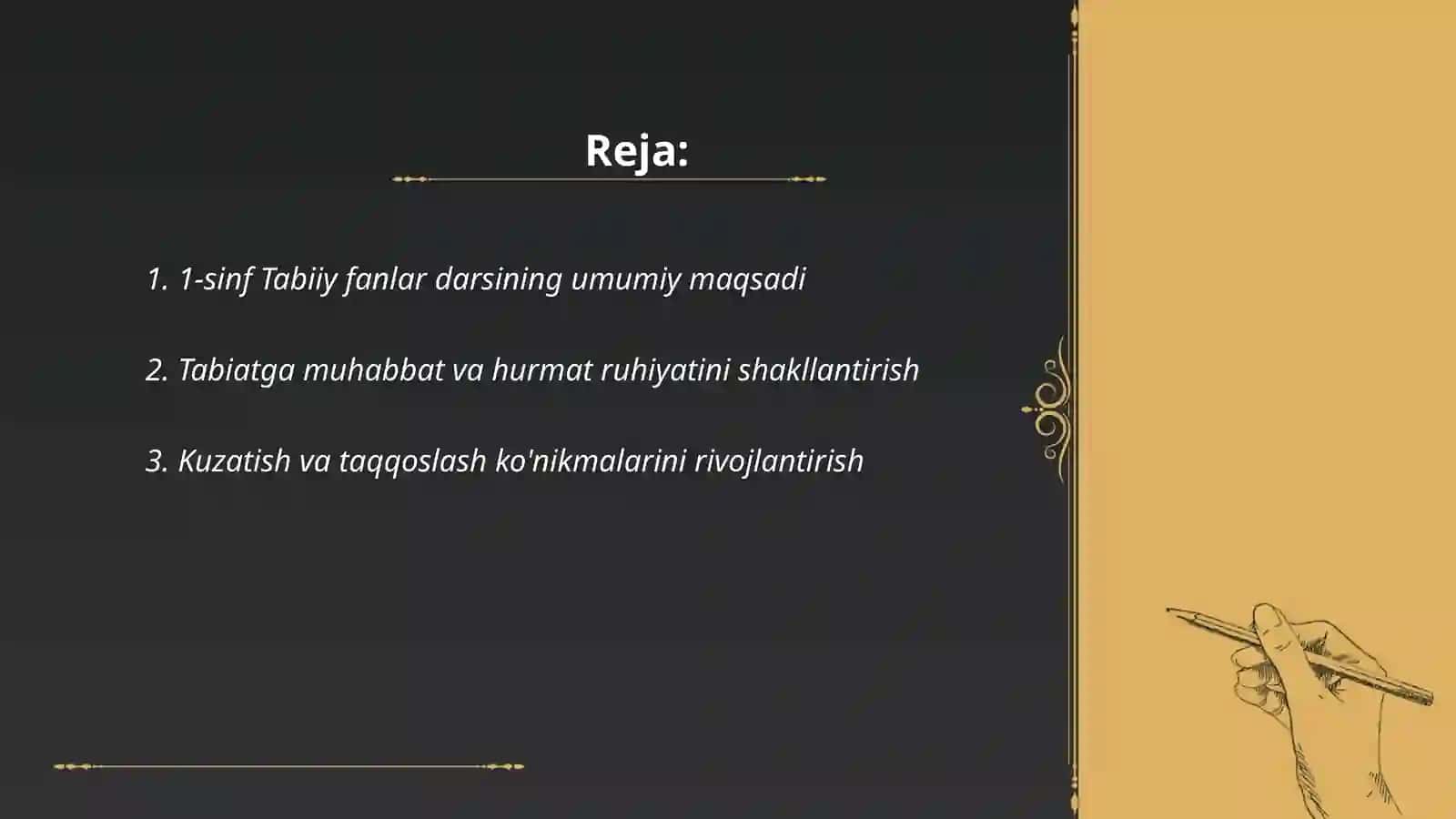 Tabiiy fanlar darsining maqsad va vazifalari 2