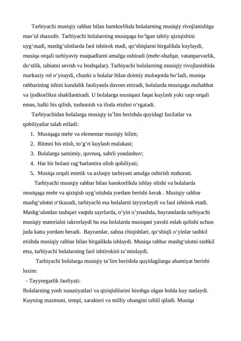 MTTda bolalarga musiqiy ta’lim berishda tarbiyachining ahamiyati 2