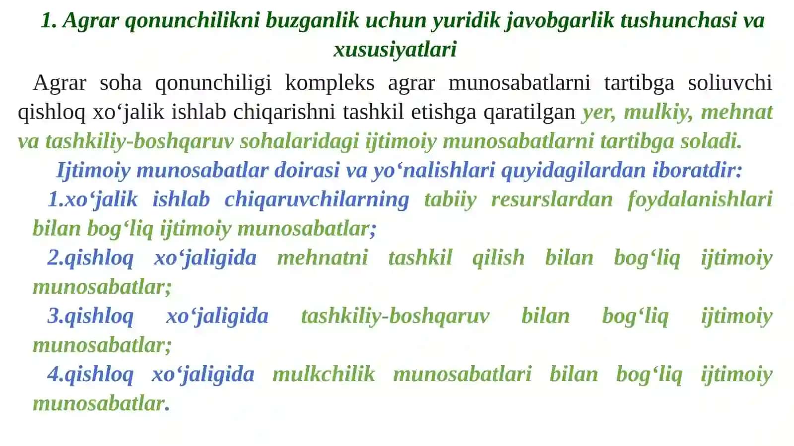 AGRAR QONUNCHILIKNI BUZGANLIK  UCHUN YURIDIK JAVOBGARLIK 2