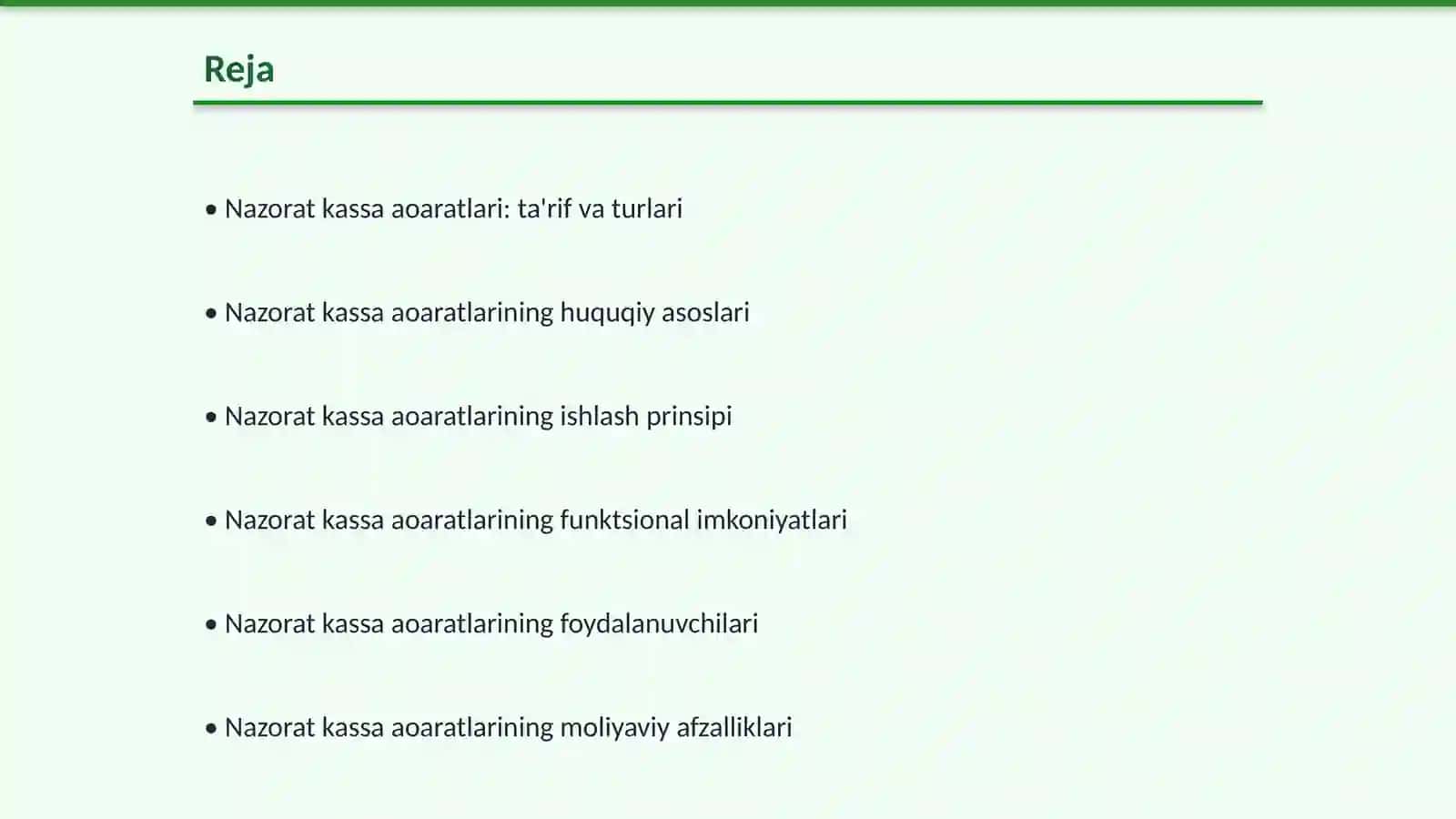Nazorat kassa aoaratlari va ularning ekspulatatsiyasi 2
