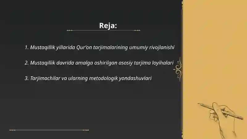 Mustaqillik yillarida Qurʼonning oʻzbek tiliga tarjima qilinishi va tafsirlari 2