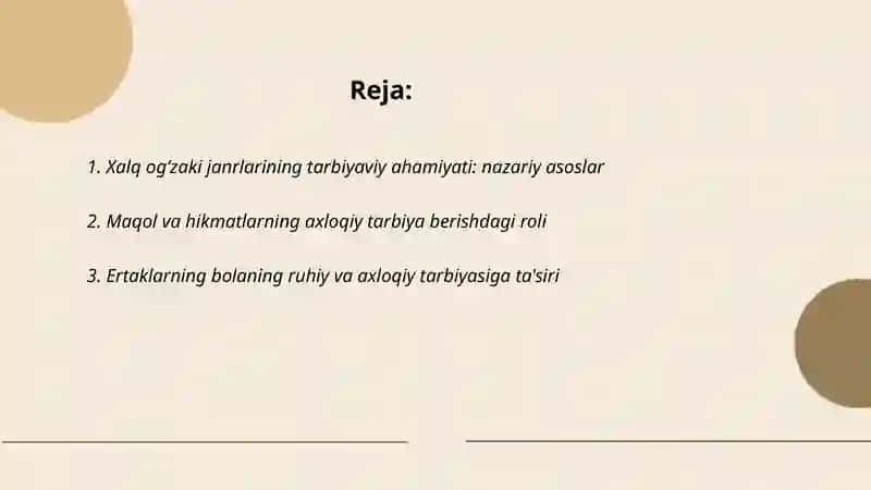 Xalq og‘zaki janrlarining tarbiyaviy ahamiyati 2