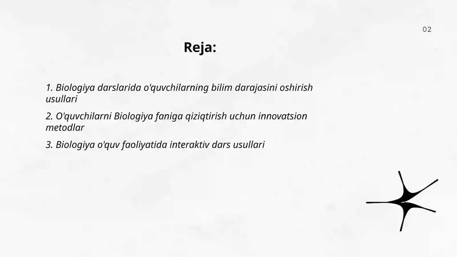 Biologiyani oqitishda oquvchilarning o'quv-bilish faoliyatini tashkil etish va boshqarish yo'llari 2