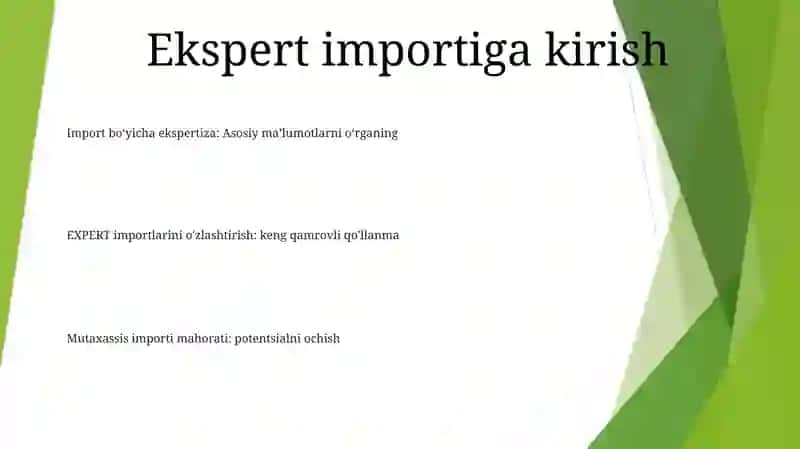 Arkmar Dasturida Ekspert Import Qilish 2