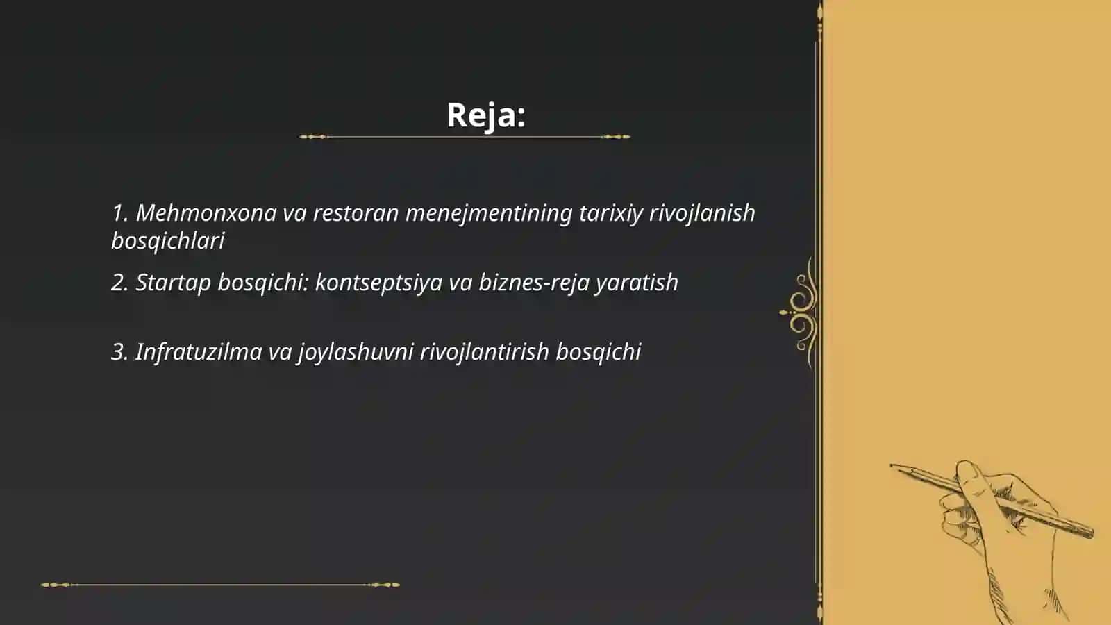 Mehmonxona va restoran menejmentining rivojlantirish bosqichlari 2
