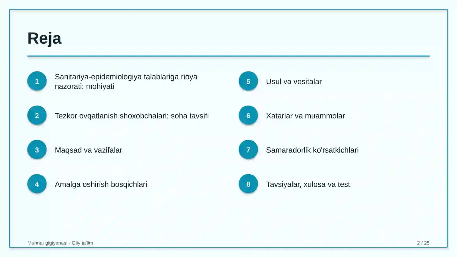 tezkor ovqatlanish shoxobchalarida sanitariya epidemiologiya talablariga rioya qilishni nazorat qilish 5854 2
