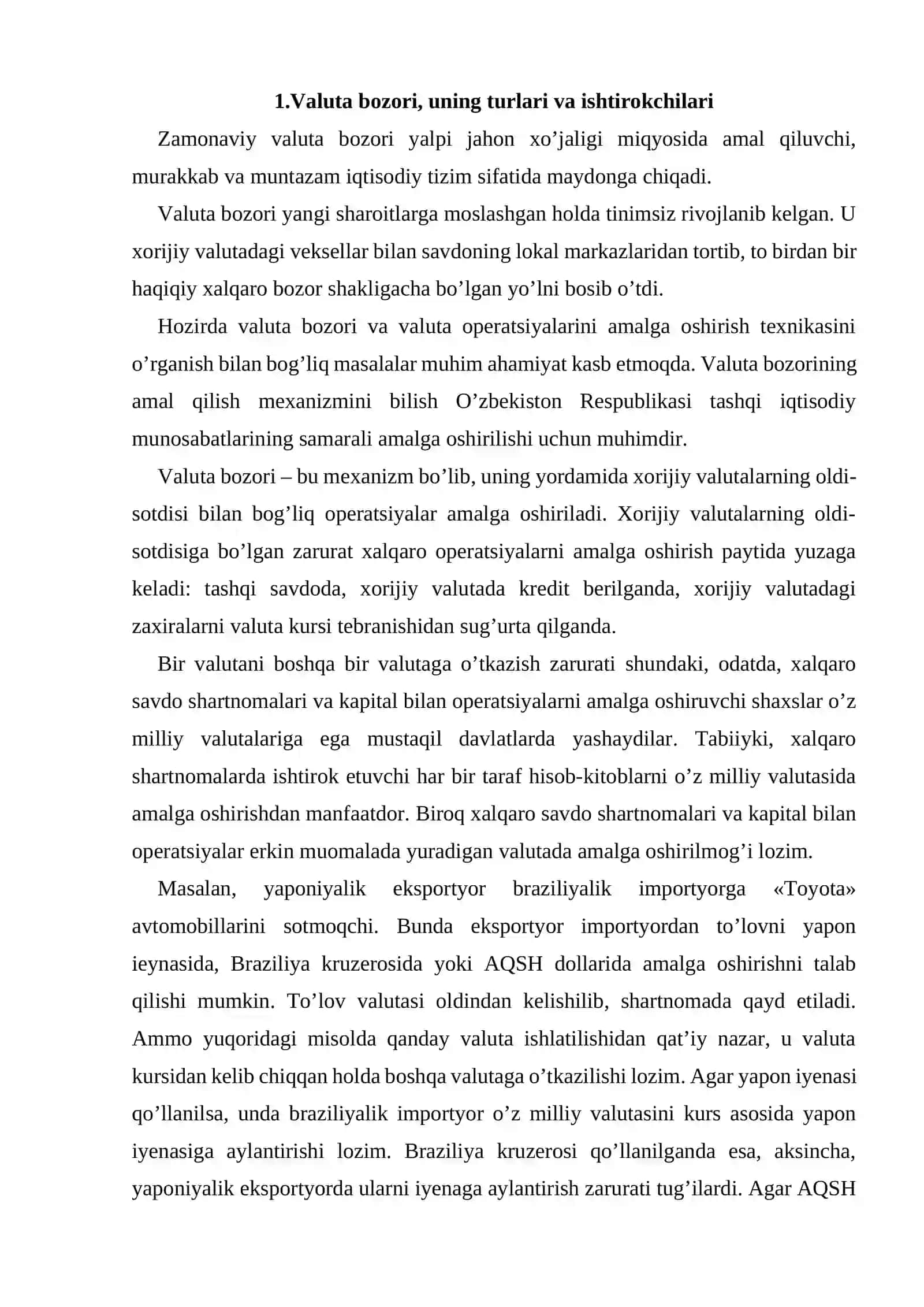 Valuta operatsiyalari va uning turlari 2