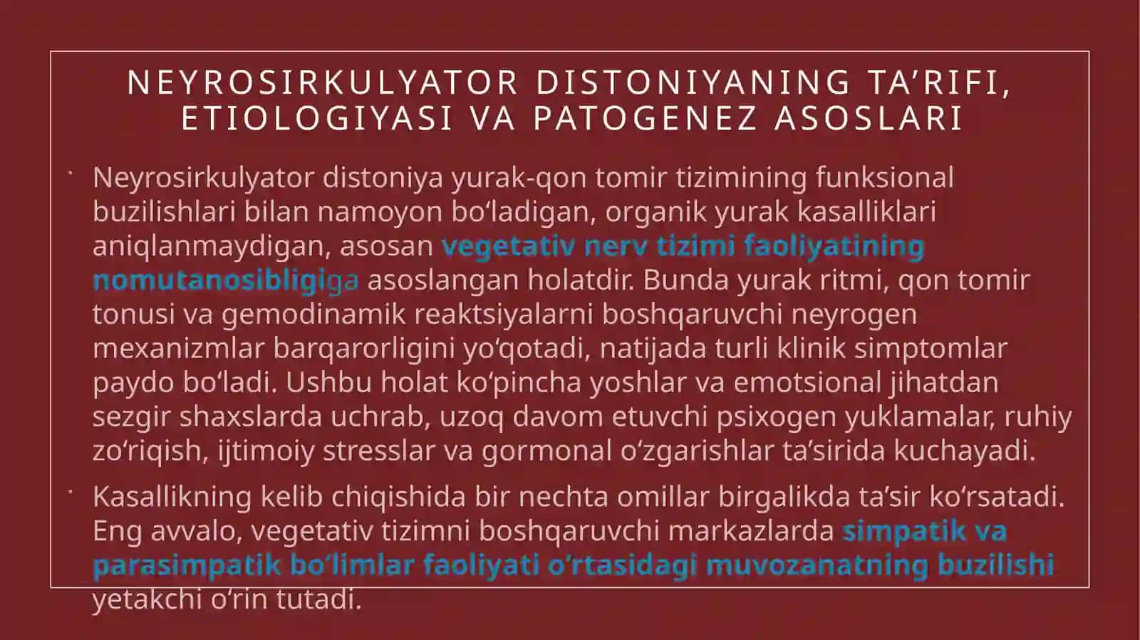 Neyrosirkulyator distoniya 2