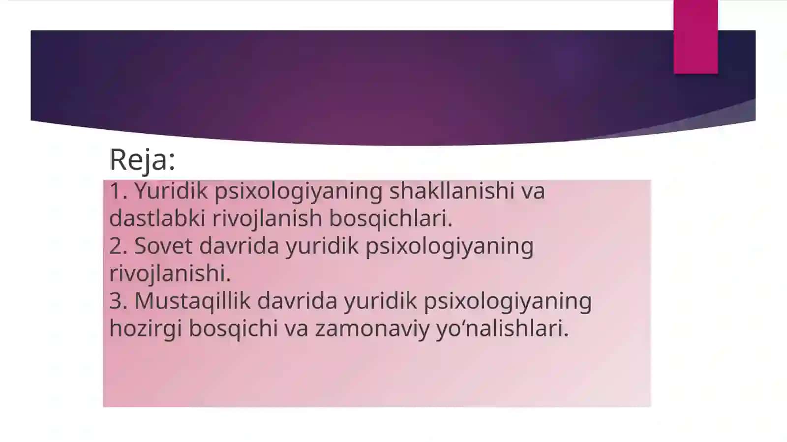Yuridik psixologiya evolyutsiyasi 2