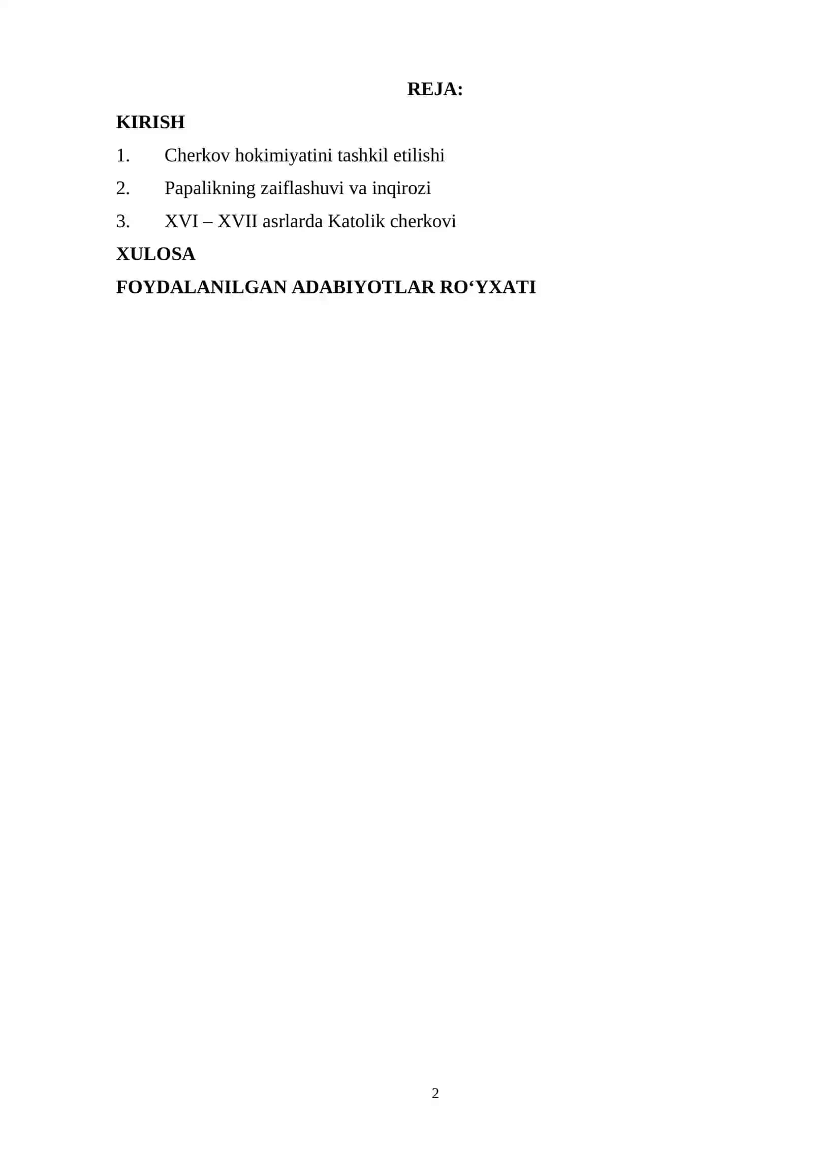 XVI – XVII asrlarda Katolik cherkovi 2