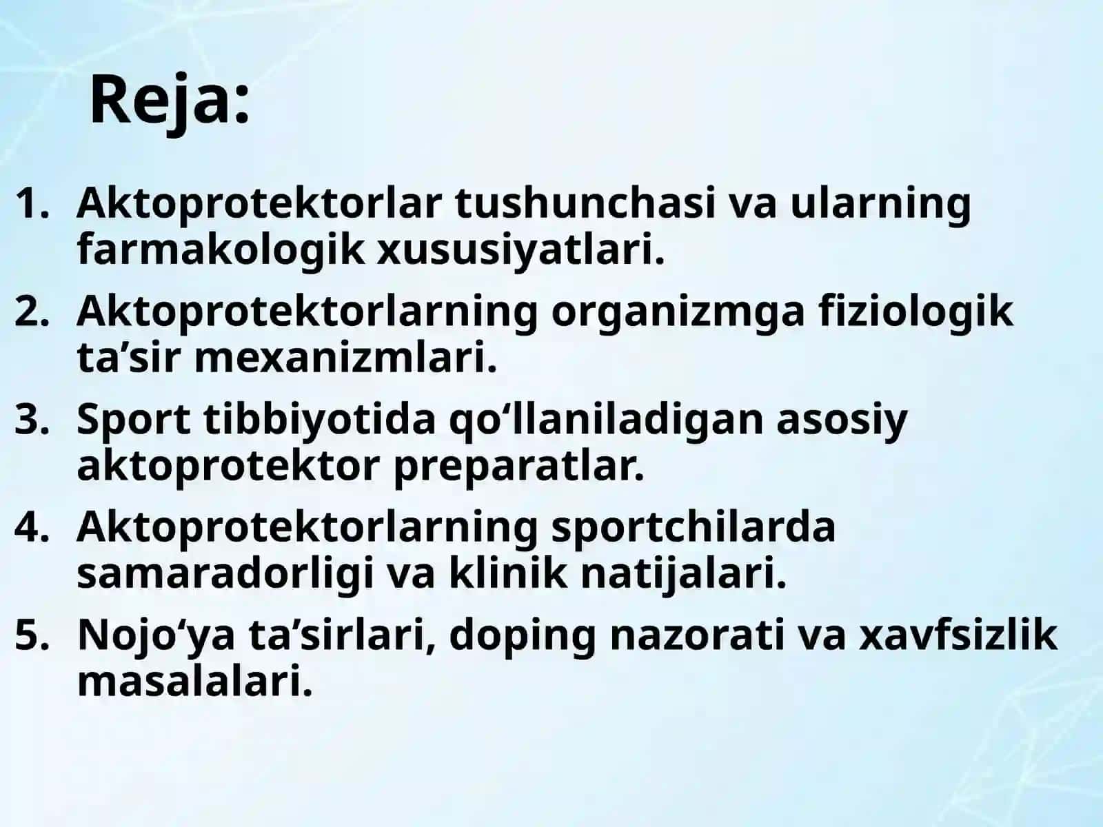 Aktoprotektorlar va ularning sport tibbiyotda qo'llanishi 2