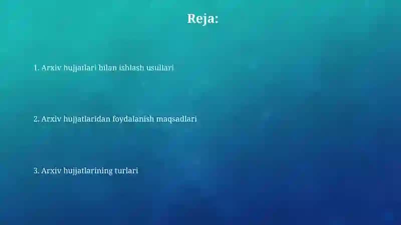 Ta'limda Arxiv hujjatlaridan foydalanish 2