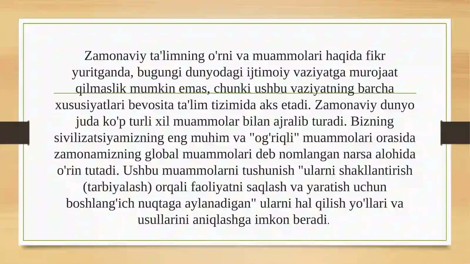 Ta’lim global muammo sifatida 2