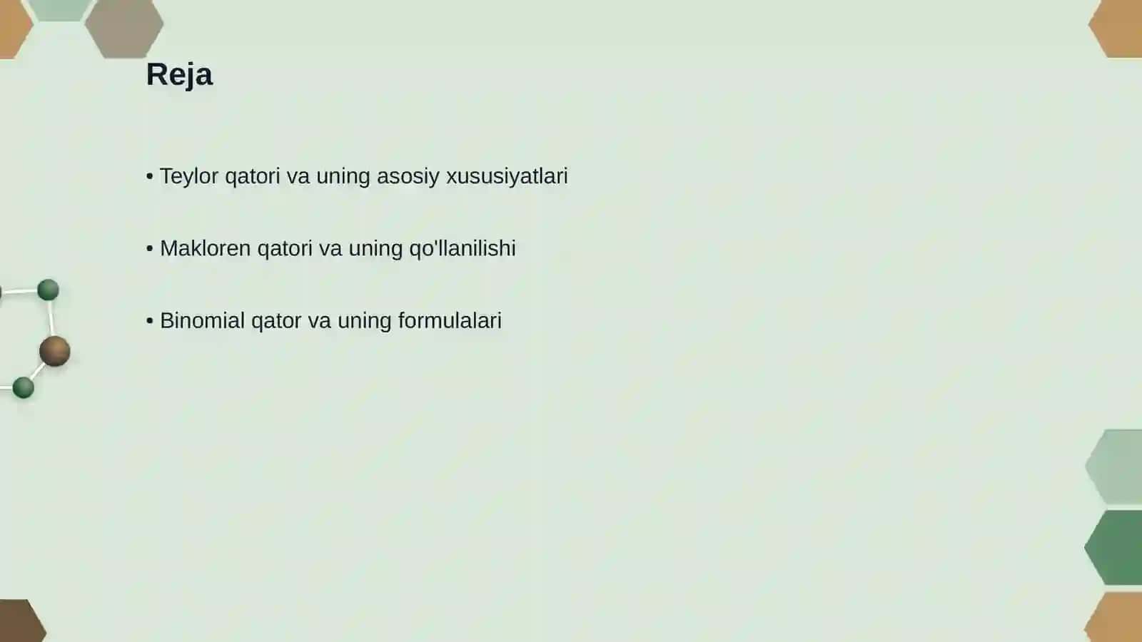 Funksiyalarni Teylor va Makloren qatorlariga yoyish 2