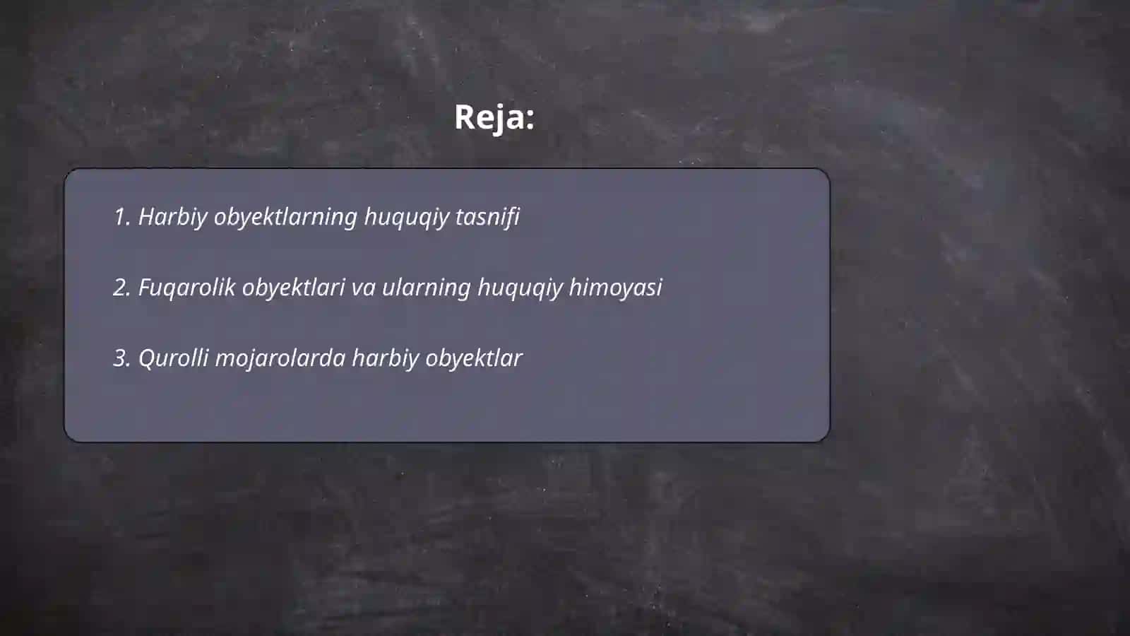 Qurolli to'qnashuvlar huquqiga muvofiq harbiy obyektlar va fuqaro obyektlari 2