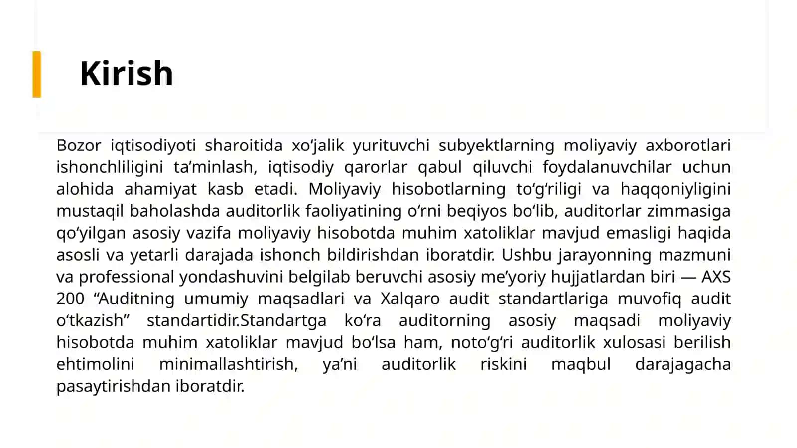 Audit riskini baholash usullari 2