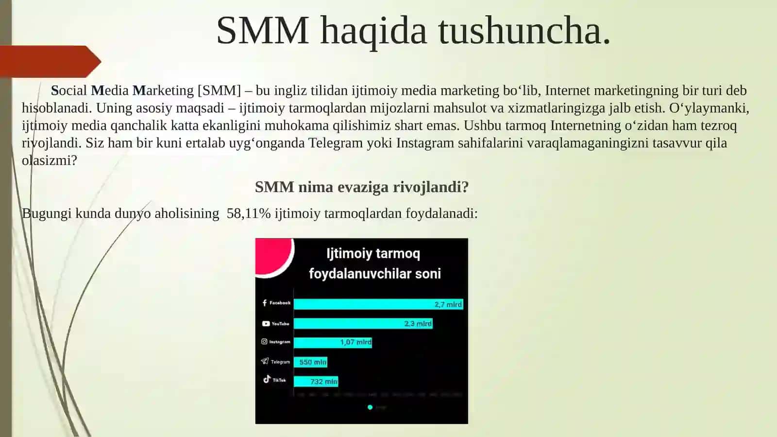 SMM platformalar: Facebook va Instagram tarmog'ida ishlash 2