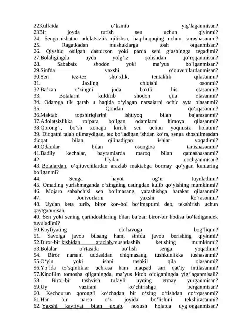 SHmishekning xarakter aktsentuatsiyasini aniqlash metodikasi 2
