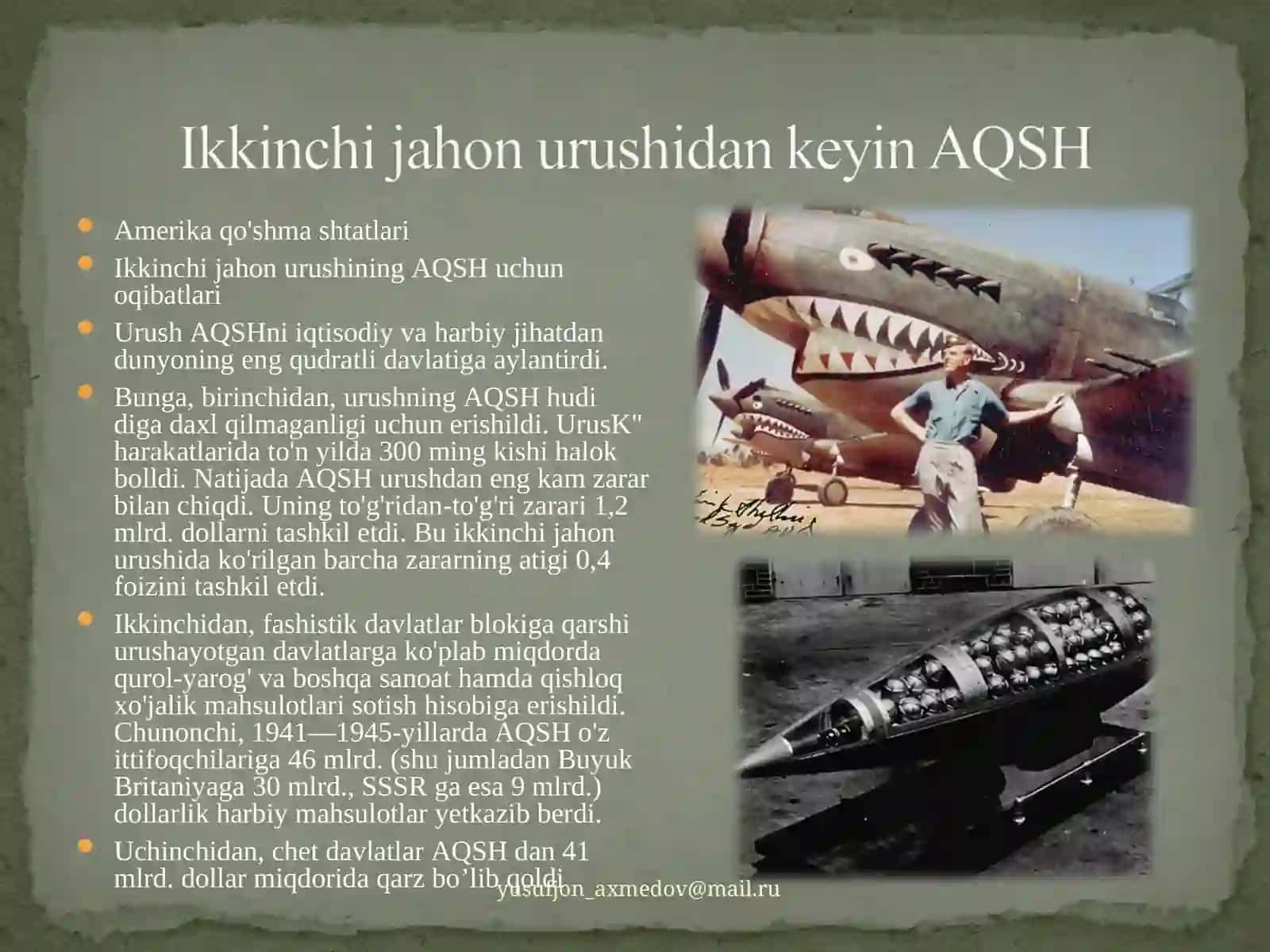 Ikkinchi jahon urishidan keyin AQSh 2