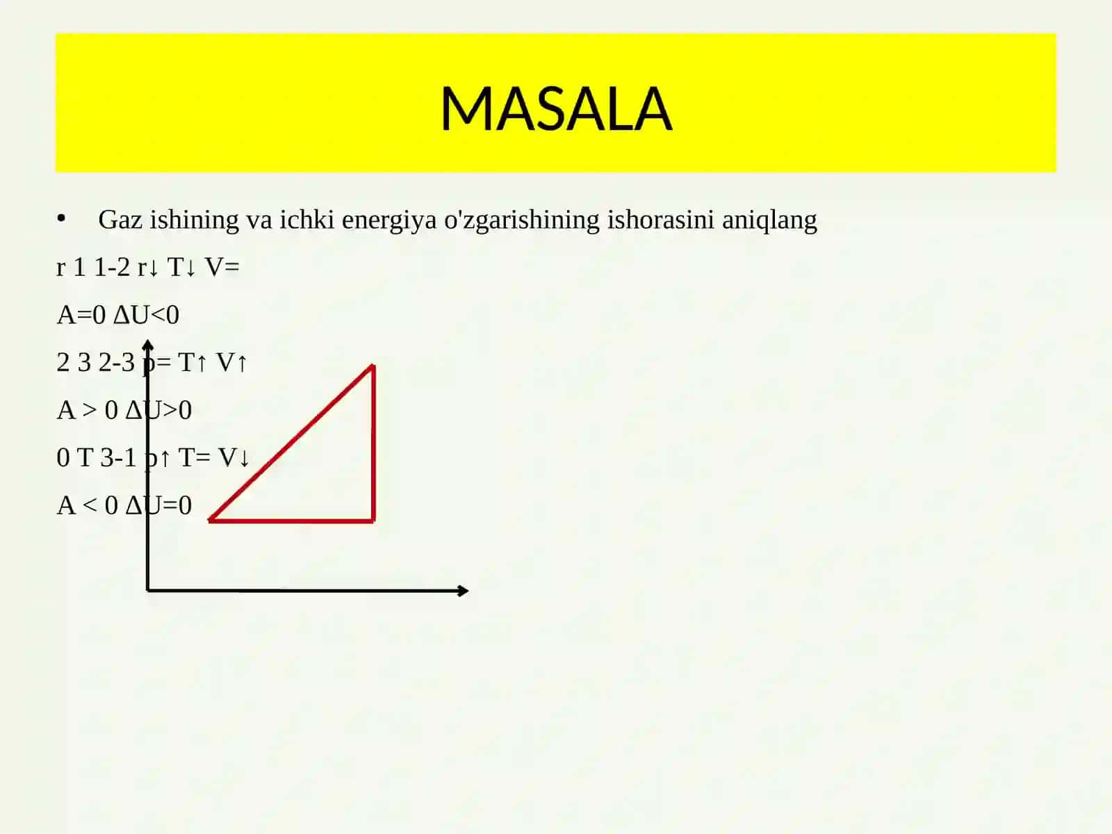 Fizika - Ichki energiya va gazning ishi masalalari (10-sinf) 2