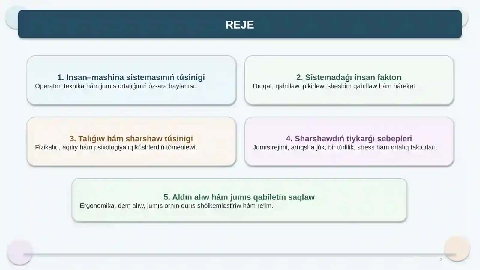 INSAN–MASHINA SISTEMASI 2
