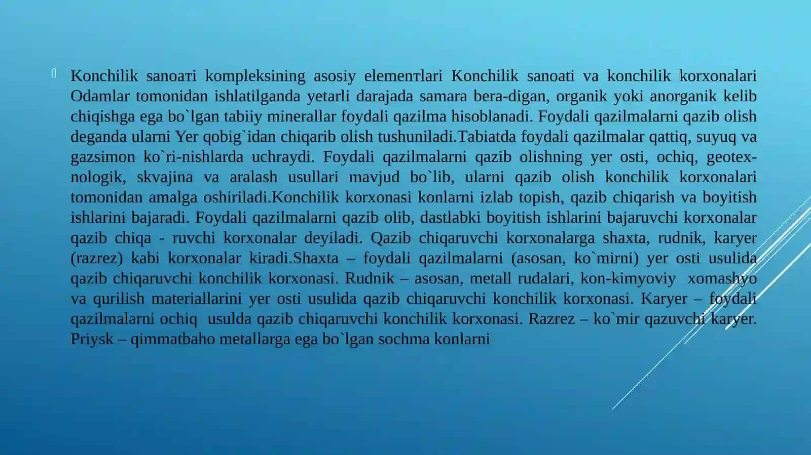 O’ZBEKISTONDA KONCHILIK SANOATINING O’RNI VA AHAMIYATI 2