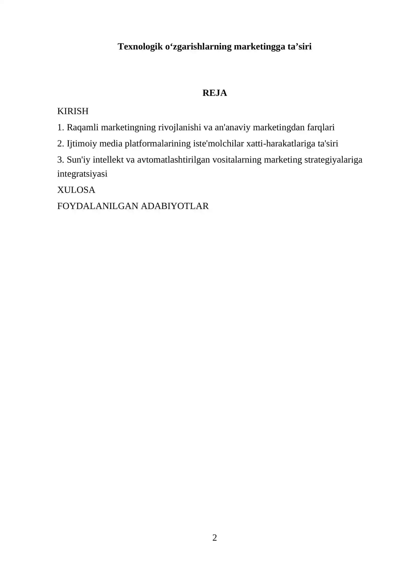 Texnologik oʻzgarishlarning marketingga taʼsiri 2